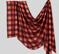 Autumn plaid print polyester hijab