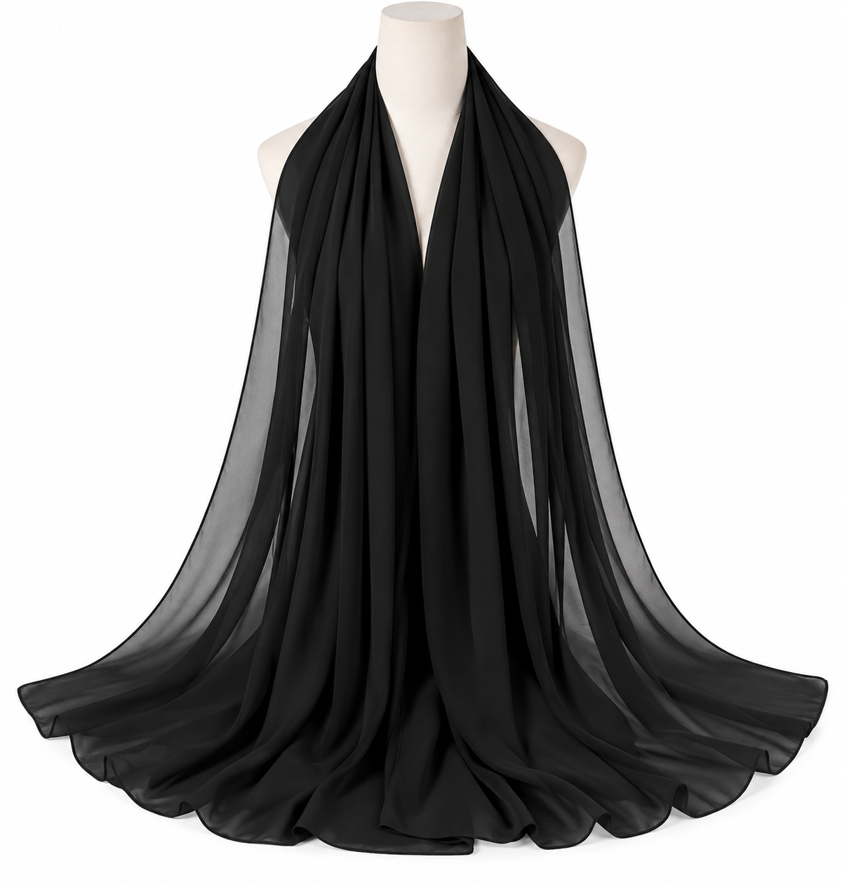 Black soft chiffon hijab