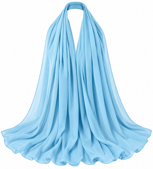 Blue soft chiffon hijab