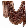Brown and orange floral modal hijab