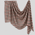 Burgundy houndstooth print polyester hijab