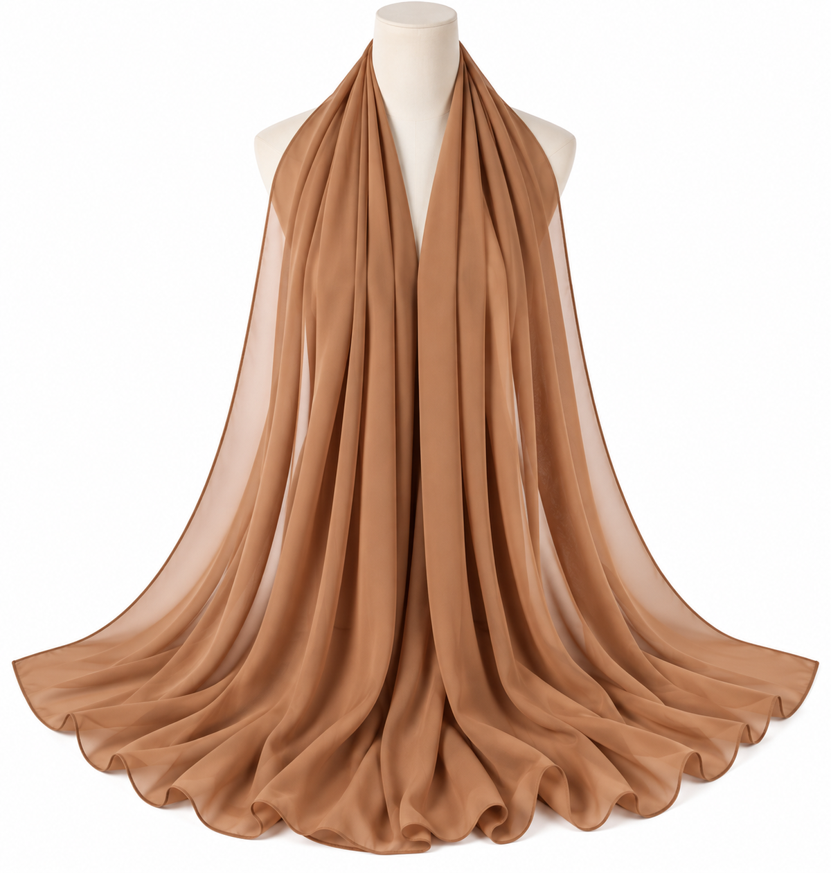 Camel Brown soft chiffon hijab