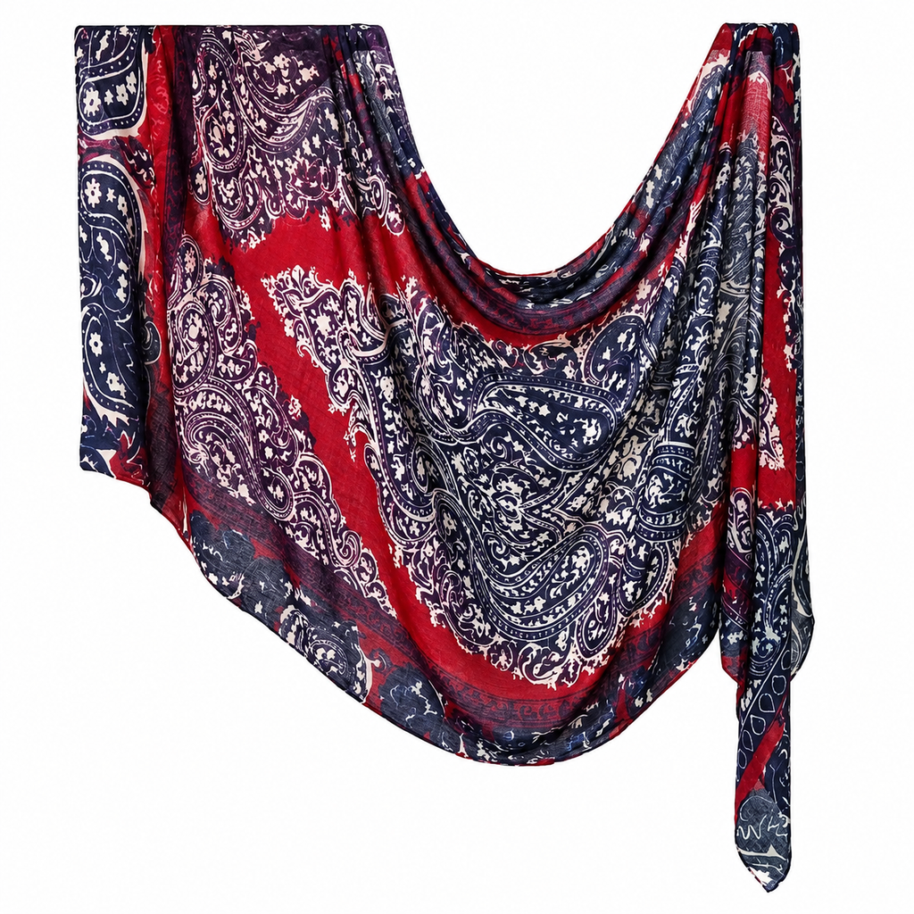 Dark brown paisley modal hijab
