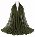 Dark Olive Green soft chiffon hijab