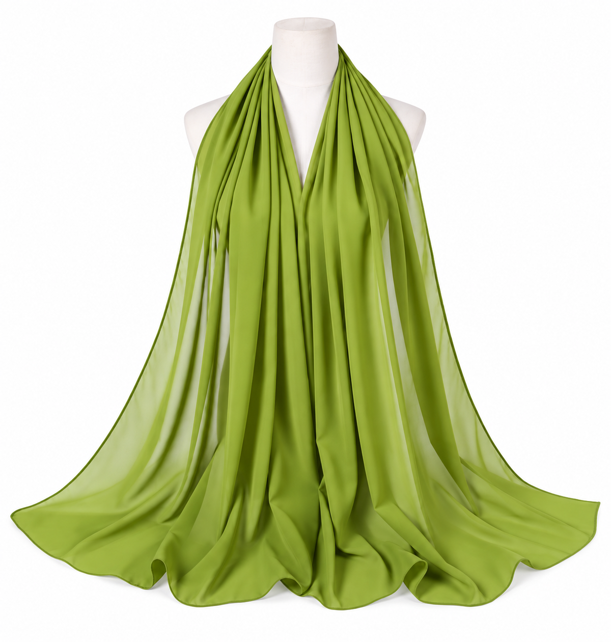Olive Green soft chiffon hijab