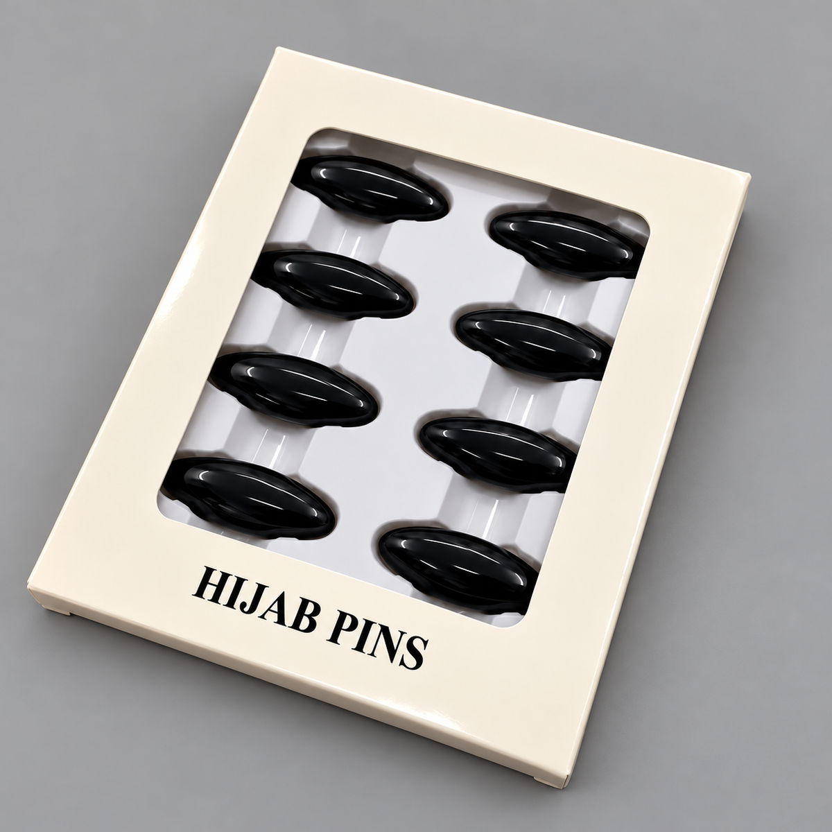 8 black oval scarf clips