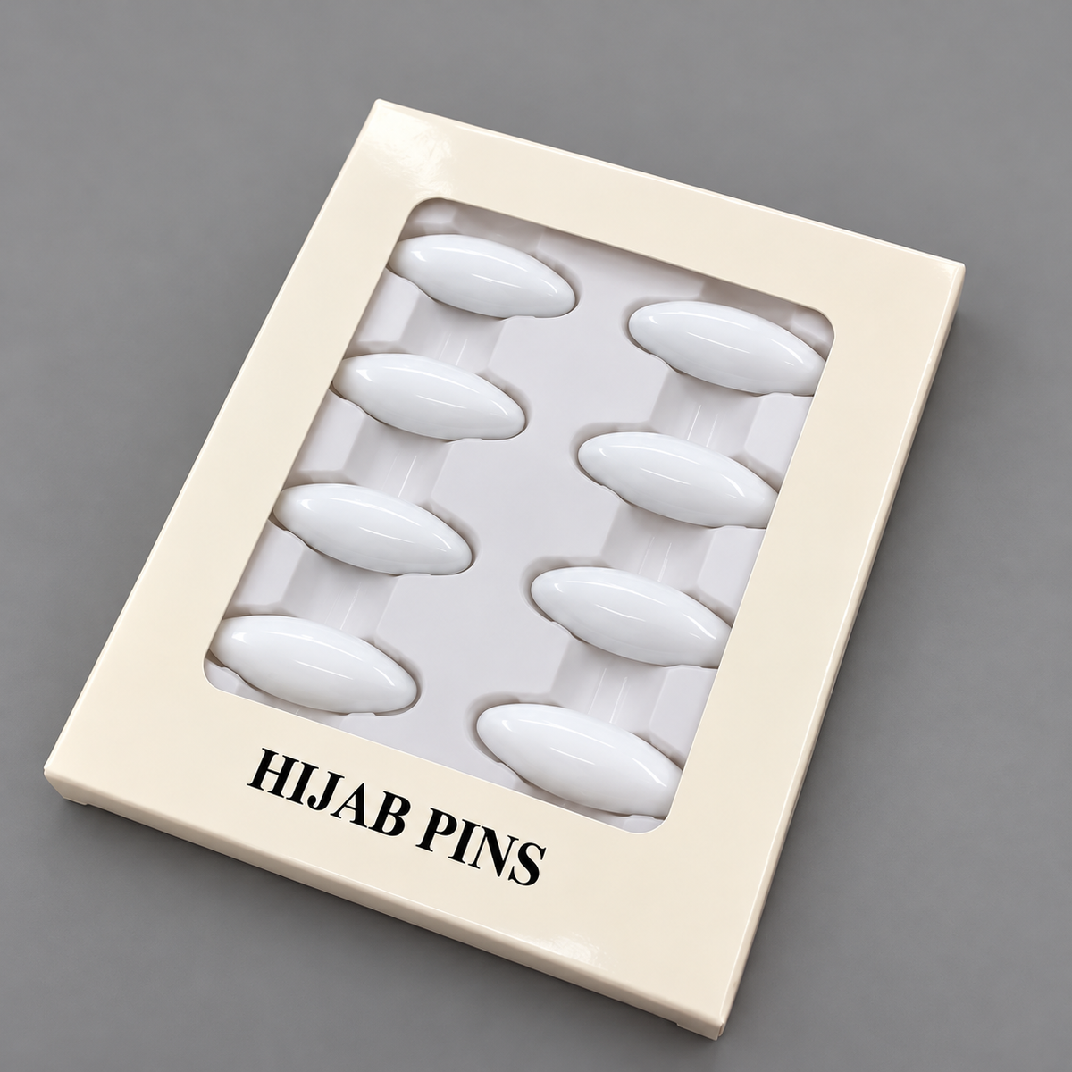 8 white oval scarf clips