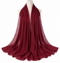 Burgundy soft chiffon hijab