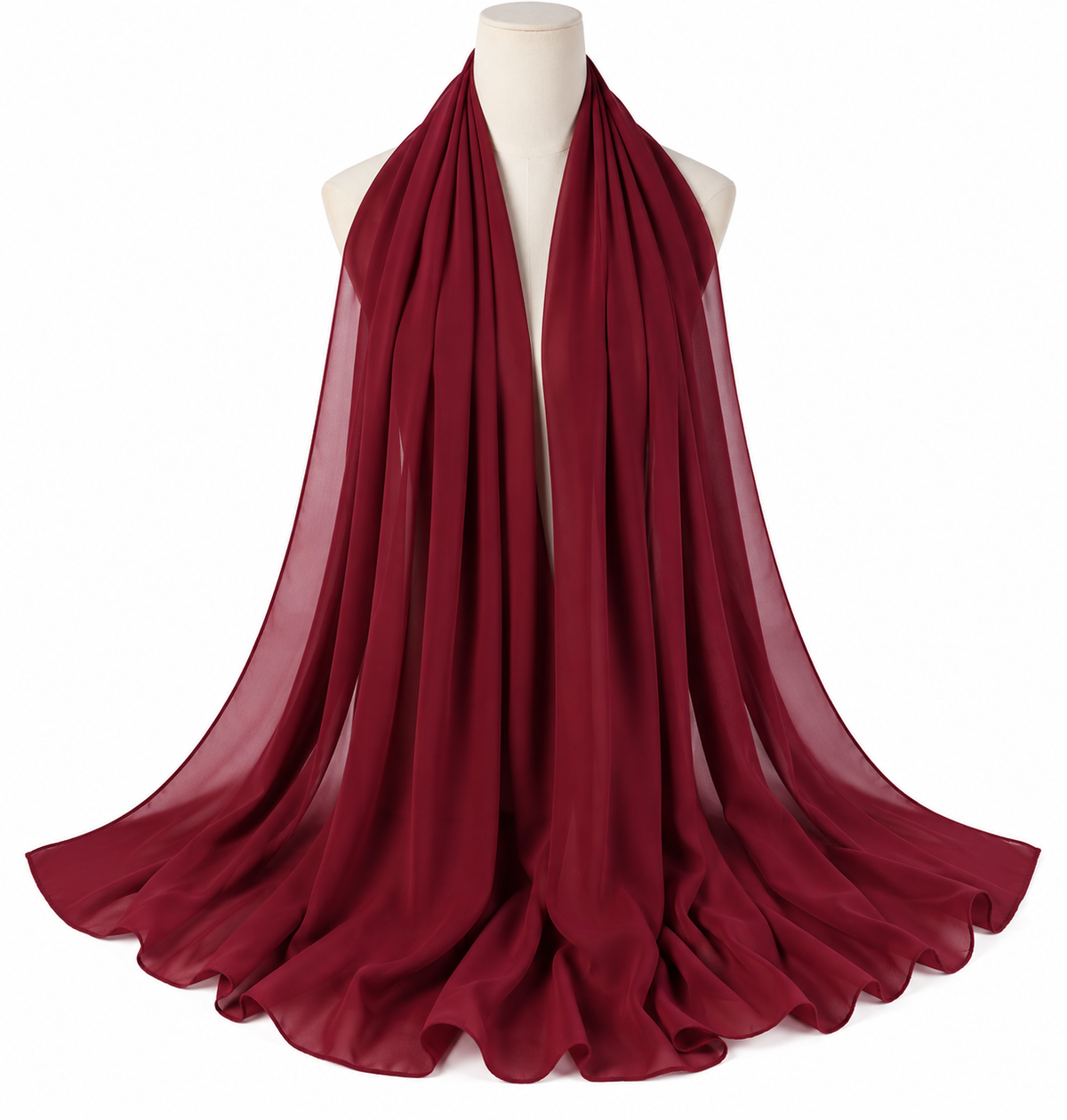 Burgundy soft chiffon hijab