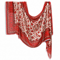 Red and cream floral modal hijab