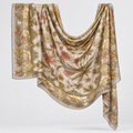 Tan and blue floral modal hijab