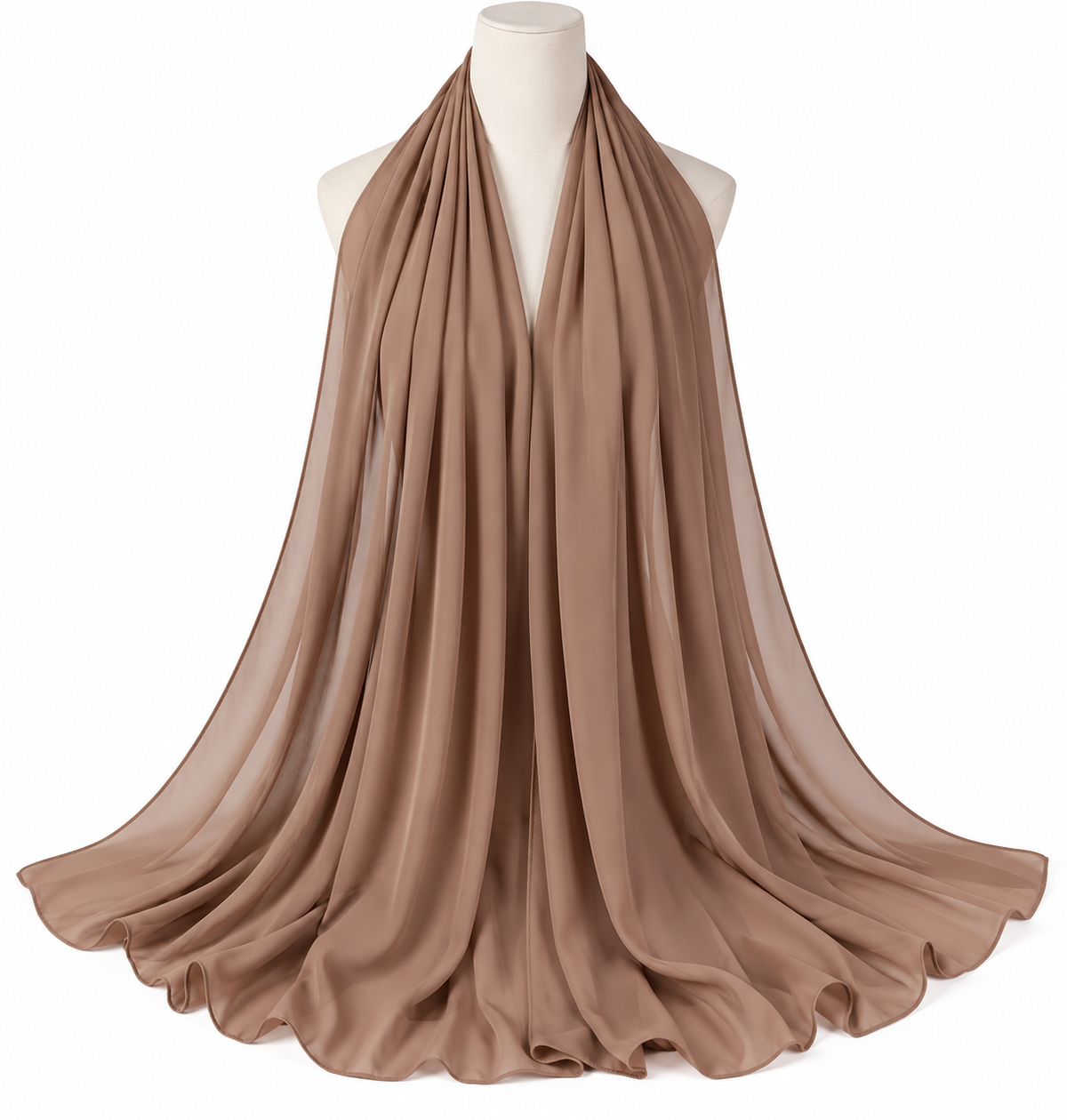 Taupe Brown soft chiffon hijab