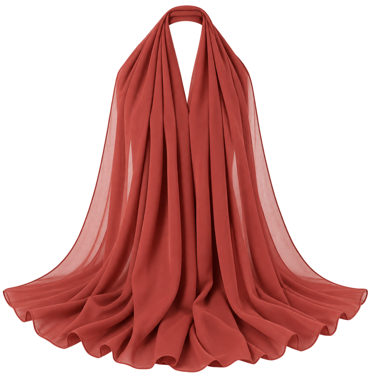 Terracotta soft chiffon hijab