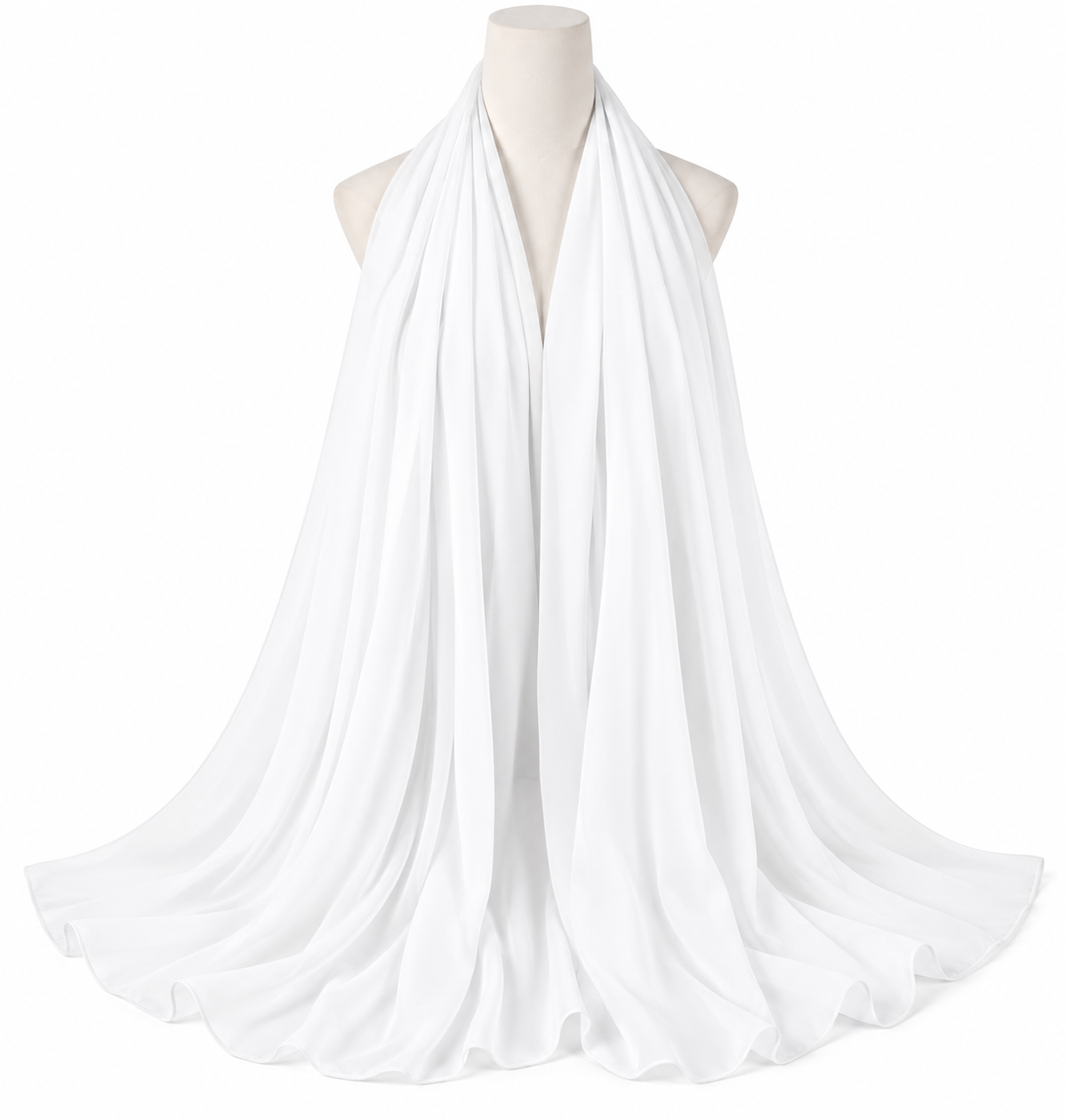 White soft chiffon hijab