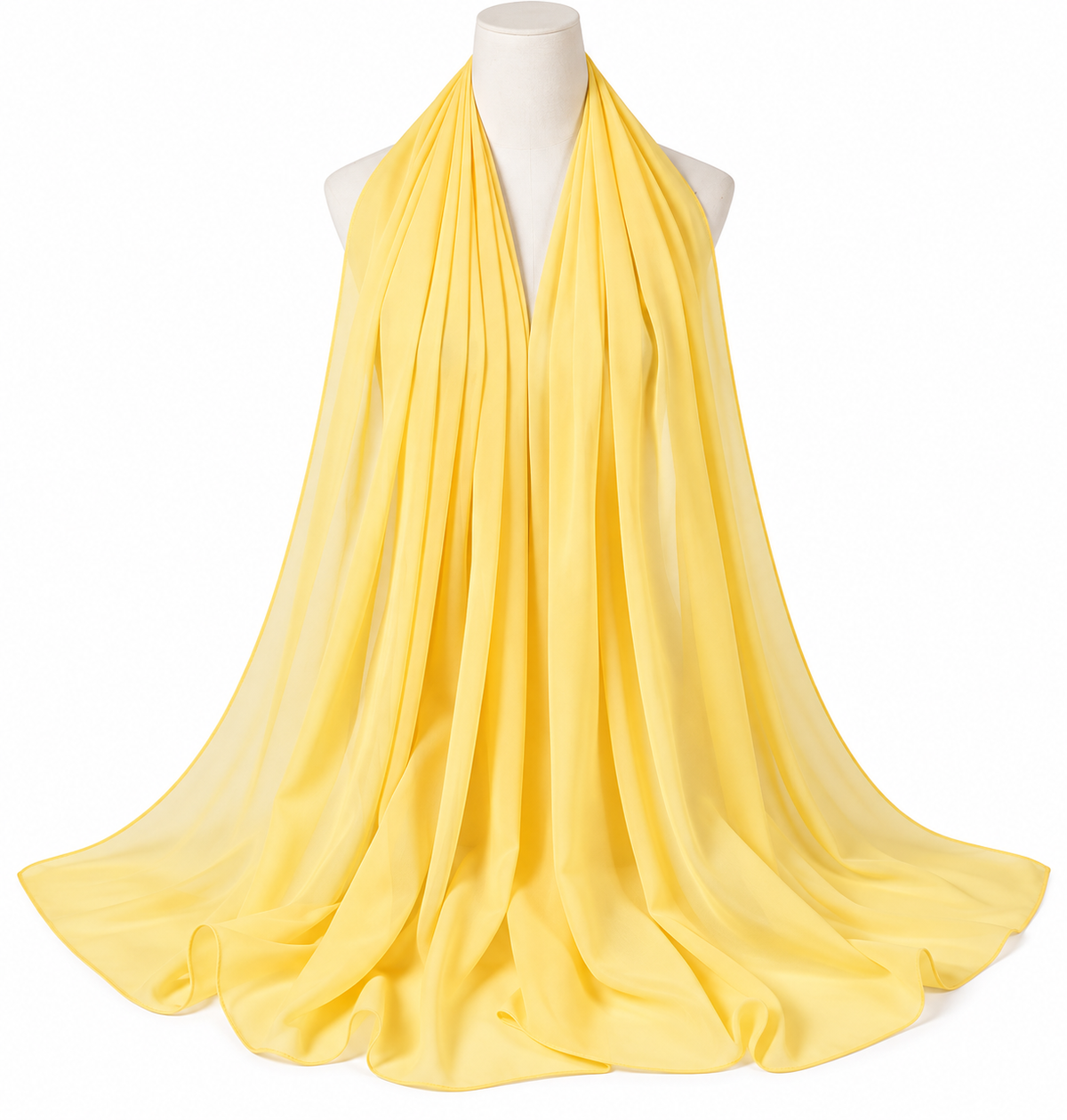 Yellow soft chiffon hijab